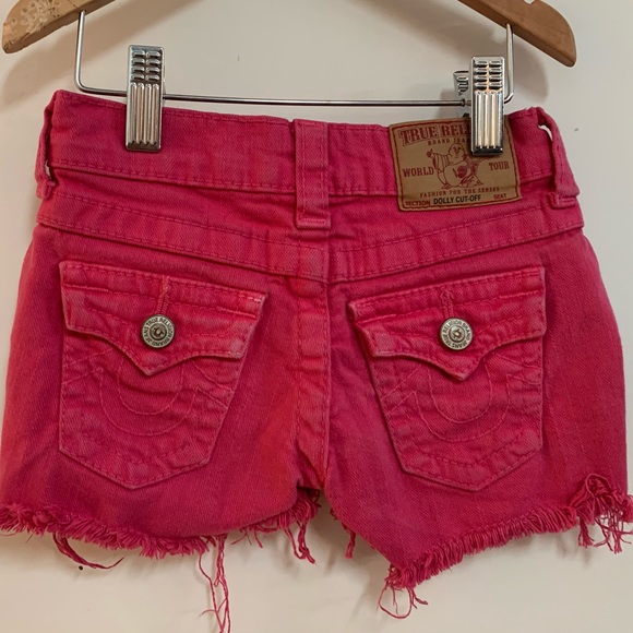 True Religion Kids Dolly Cut Off Pink Denim Short - Picture 4 of 8